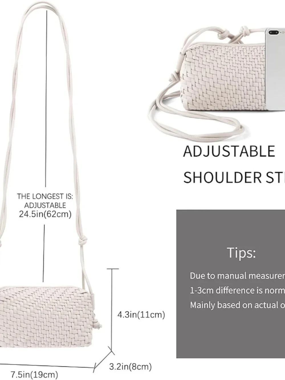 Woven Crossbody Bags for Women, Small Cross Body Braided Purse, Trendy Vegan Lea - Picture 3 of 7